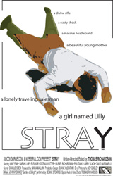 Large CRANK version of STRAY poster. Inspired by Saul Bass.